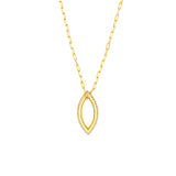 3/8tcw Diamond Marquise Pendant Paper Clip Necklace