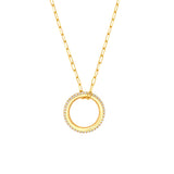 1/2tcw Diamond Round Pendant Paper Clip Necklace