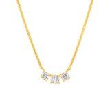 3/8tcw Diamond 3 Stone Pendant Necklace