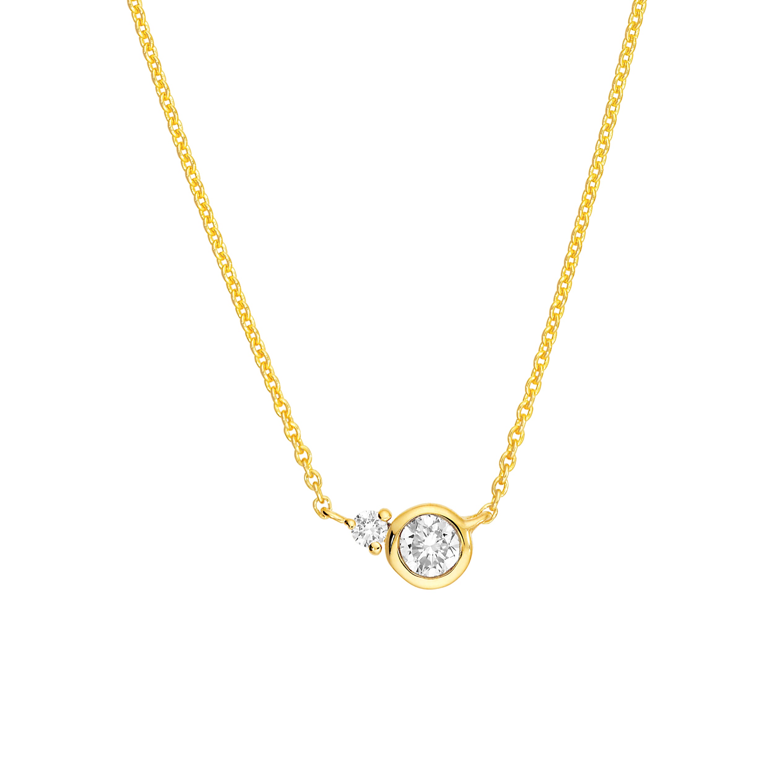 1/3tcw Diamond Bezel Pendant Necklace