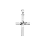 Small Sterling Silver Diamond Cut Center Cross