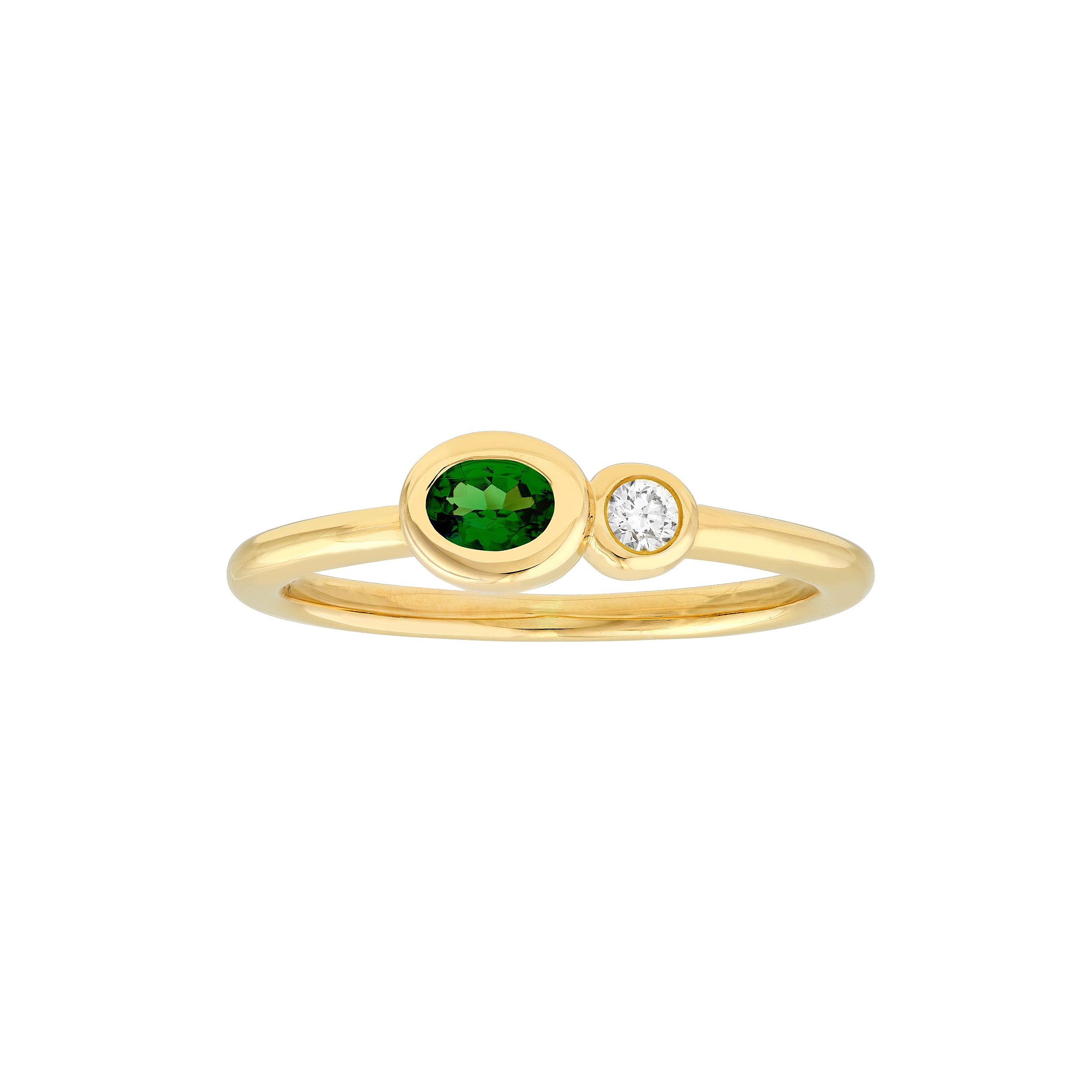 Tsavorite & Diamond Bubble Ring