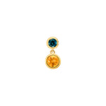 Citrine & Blue Topaz Bezel Drop Earrings