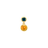 Citrine & Blue Topaz Bezel Drop Earrings
