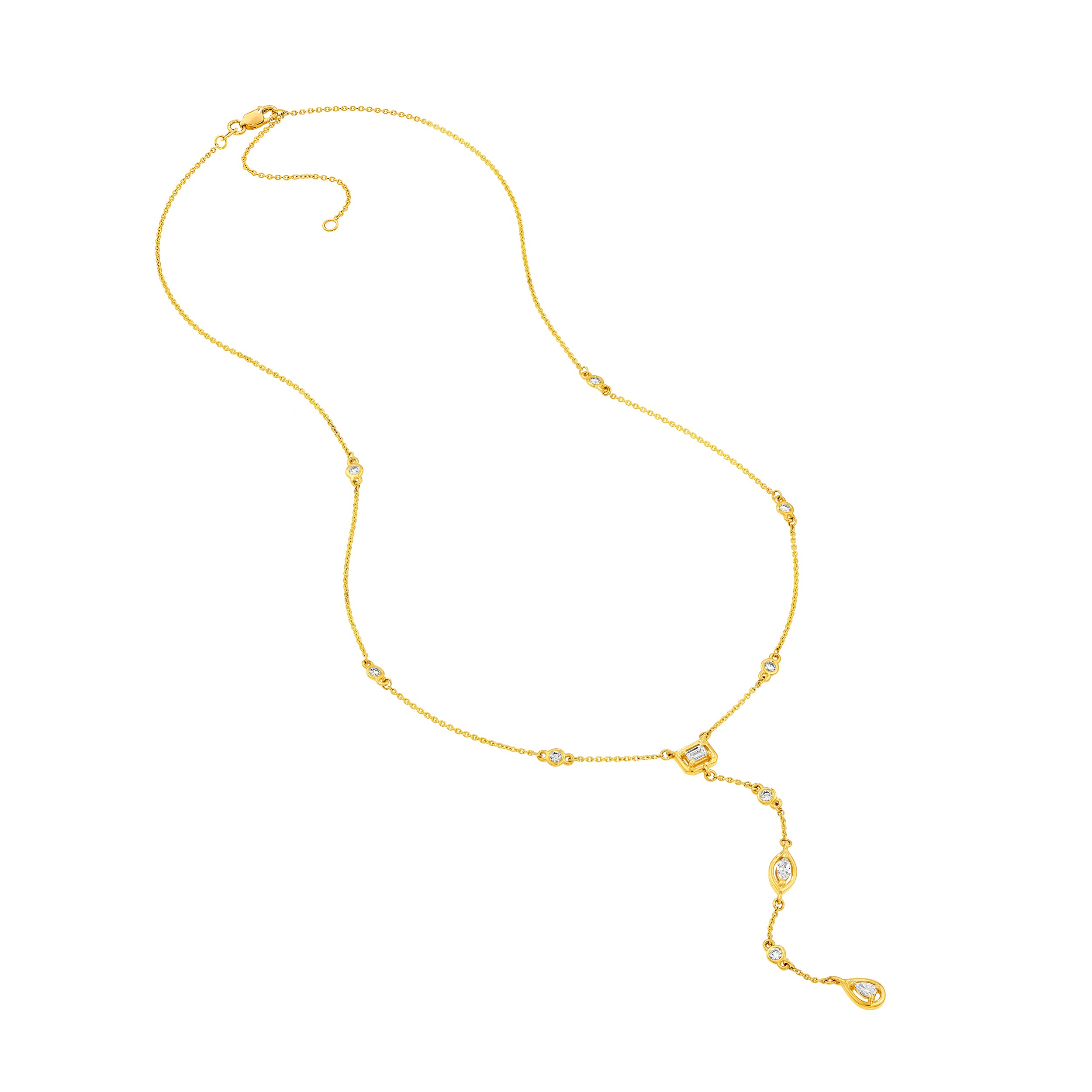 5/8tcw Mixed Diamond Lariat Necklace