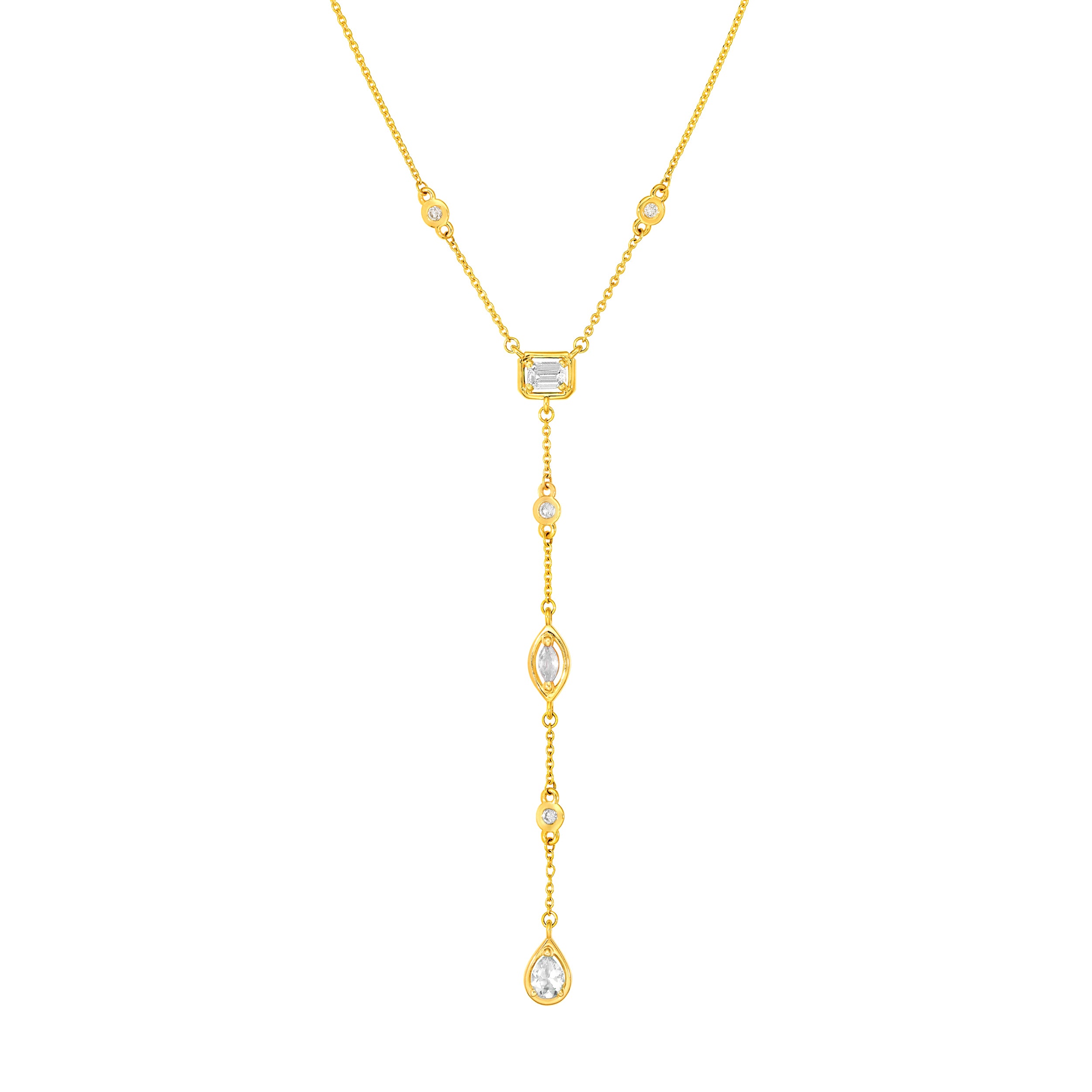 5/8tcw Mixed Diamond Lariat Necklace