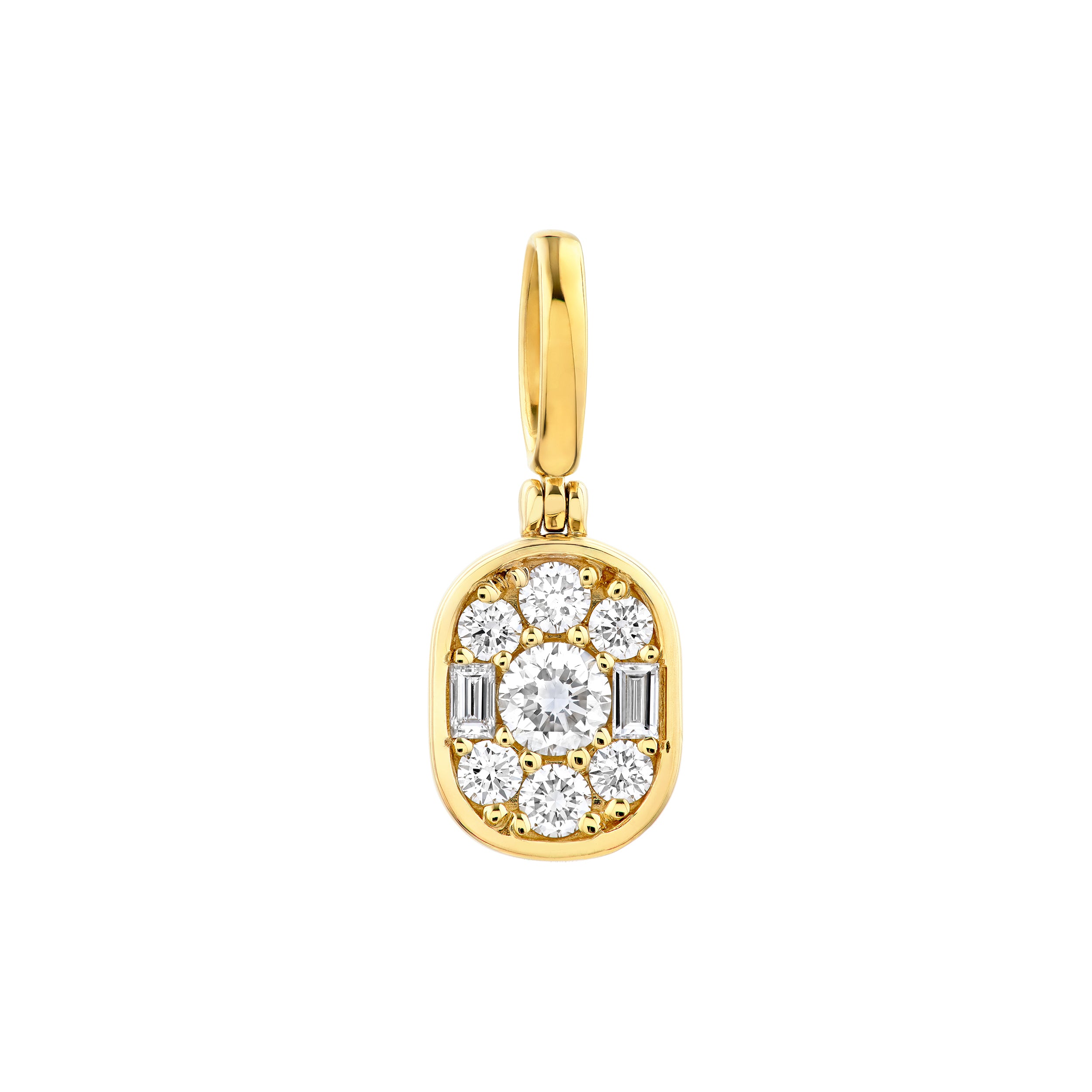 7/8tcw Diamond Vertical Oval Pendant