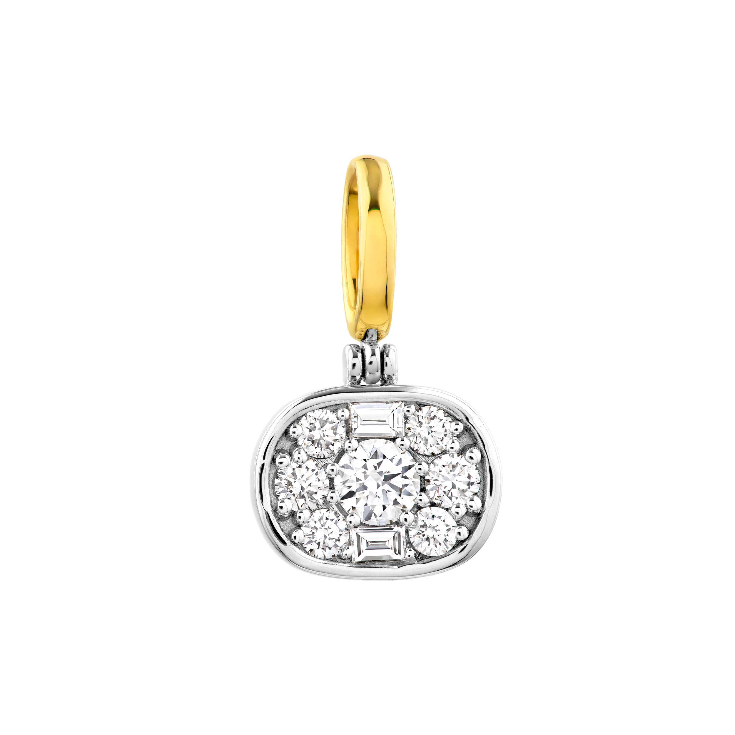 7/8tcw Diamond Horizontal Oval Pendant