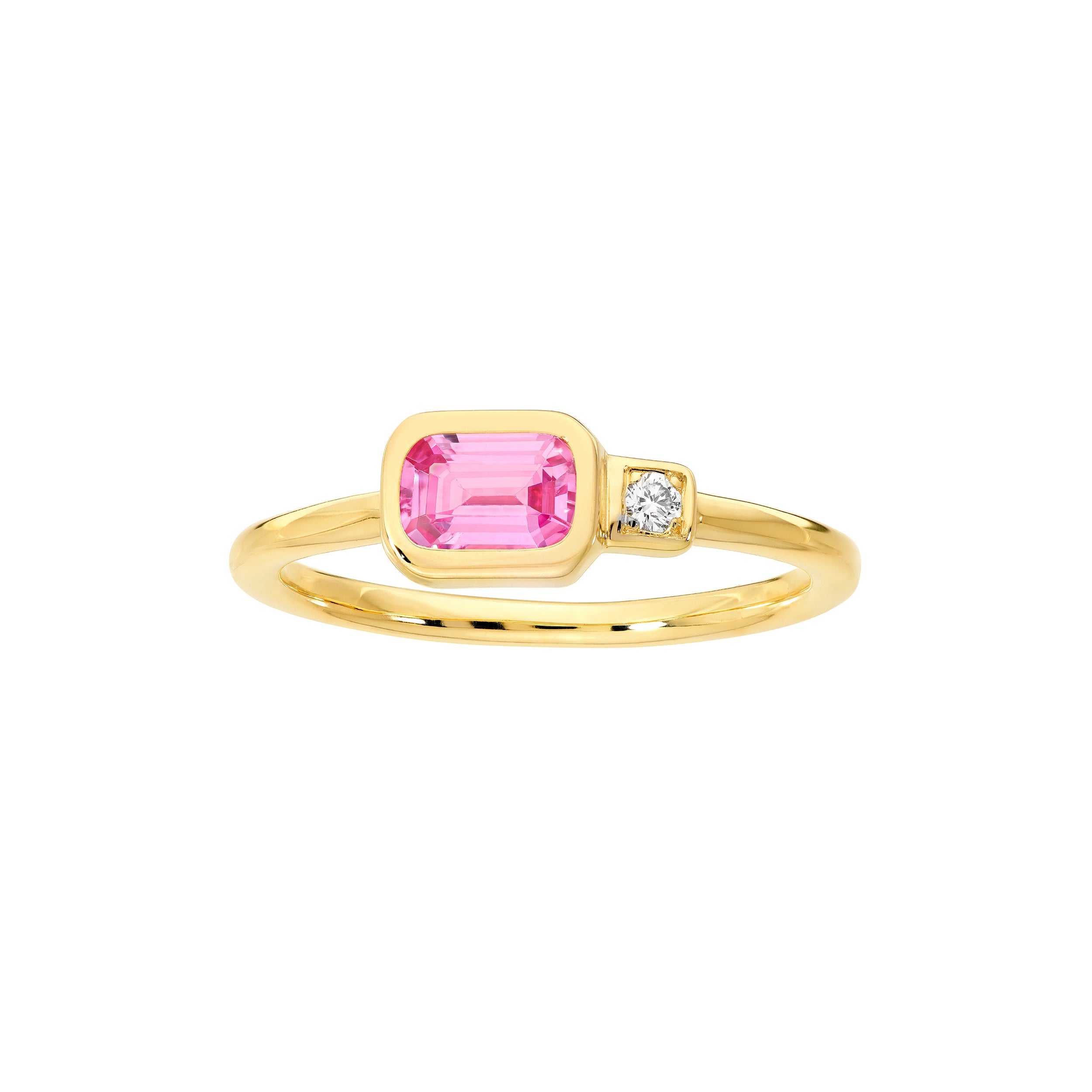 Emerald Pink Sapphire & Diamond Bubble Ring
