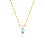 7/8tcw Aqua & 1/6tcw Diamond Necklace