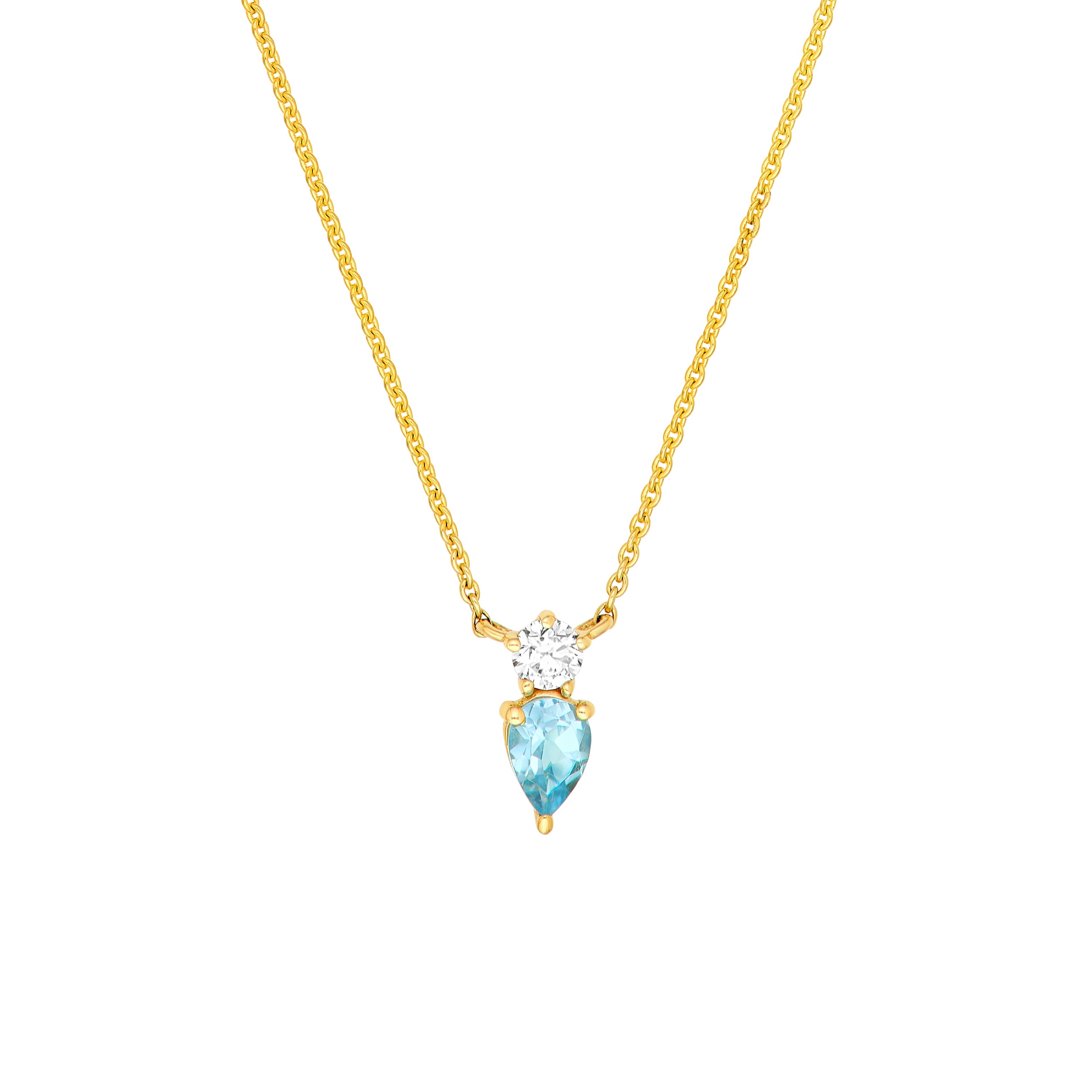 7/8tcw Aqua & 1/6tcw Diamond Necklace
