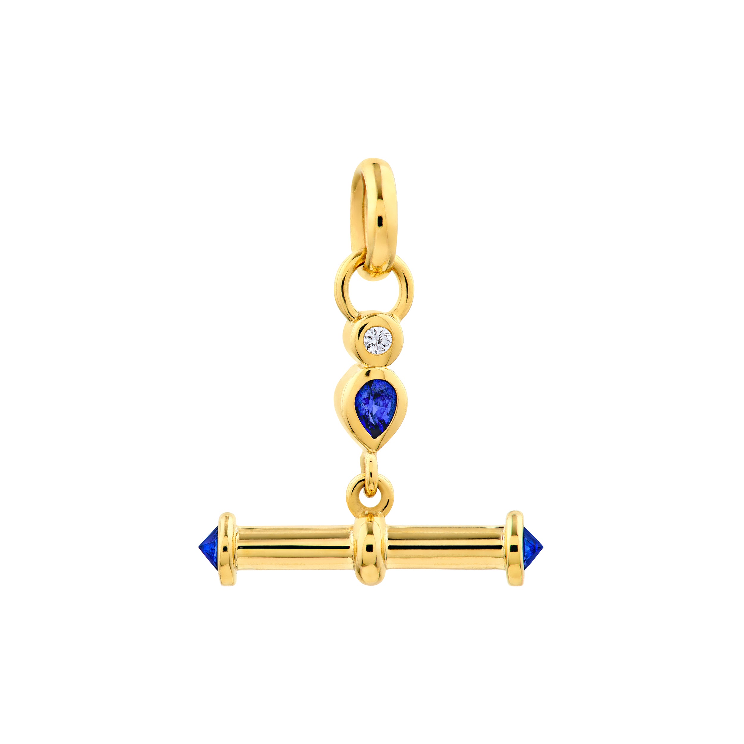 Diamond & Sapphire Swivel Toggle