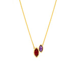 Toi et Moi Necklace (Red Garnet & Amethyst)