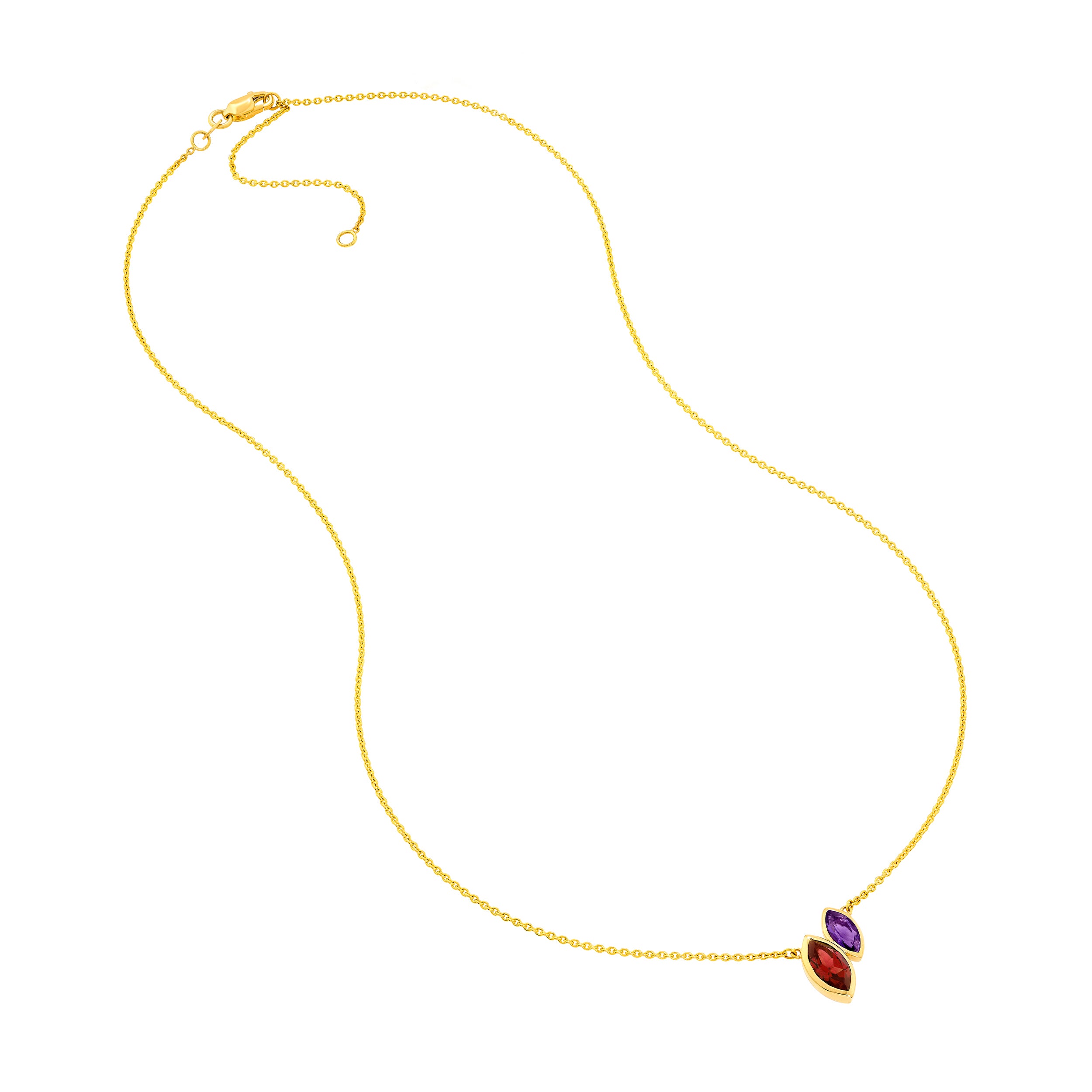 Toi et Moi Necklace (Red Garnet & Amethyst)