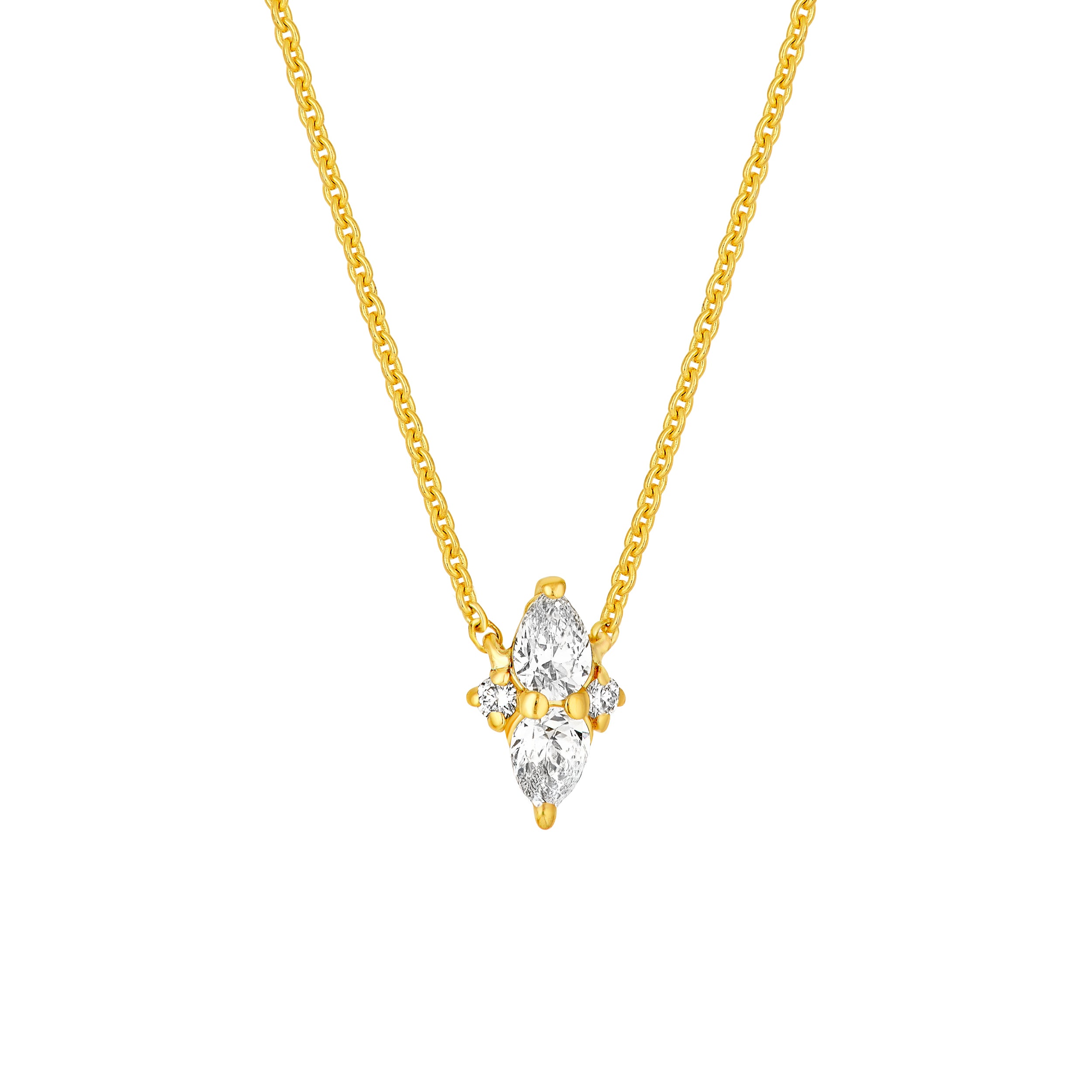 1/3tcw Diamond Cluster Pendant Necklace