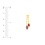 Toi et Moi Earrings (Garnet & Amethyst)