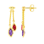 Toi et Moi Earrings (Garnet & Amethyst)