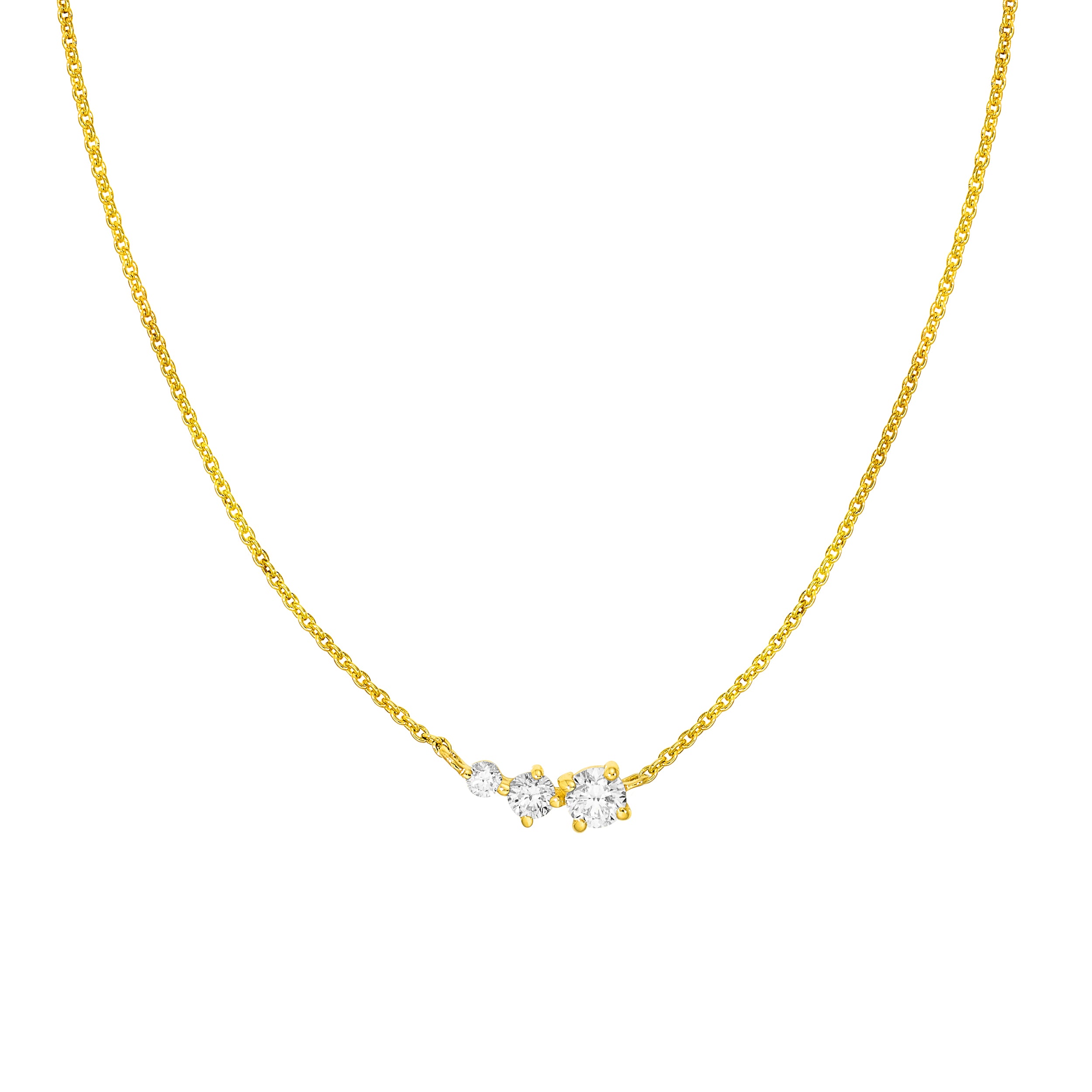 1/3tcw Diamond 3 Stone Necklace