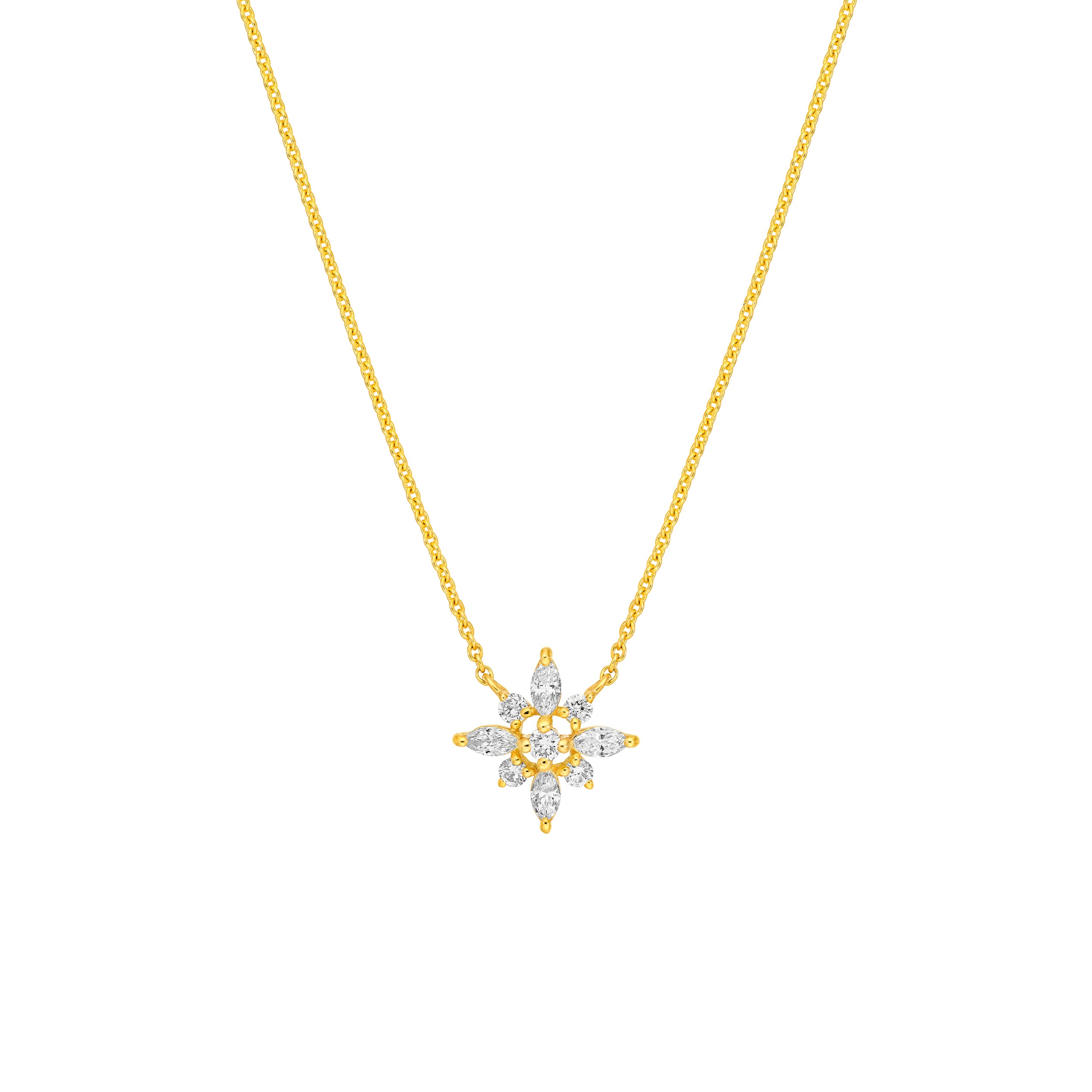 1/2tcw Flower Diamond Pendant Necklace