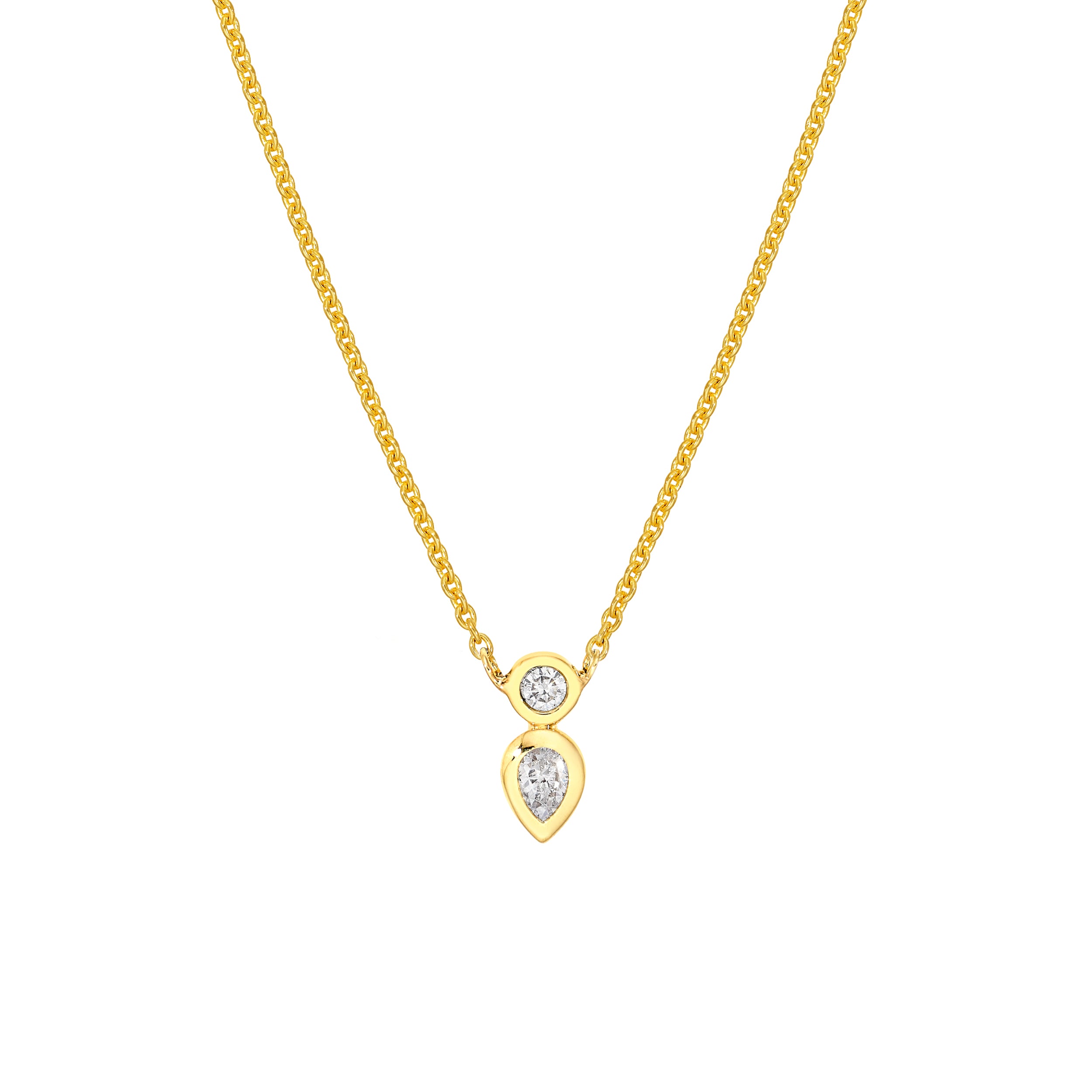 1/6tcw Diamond Duo Bezel Necklace