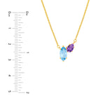 Toi et Moi Necklace (Sky Blue & Purple Amethyst)