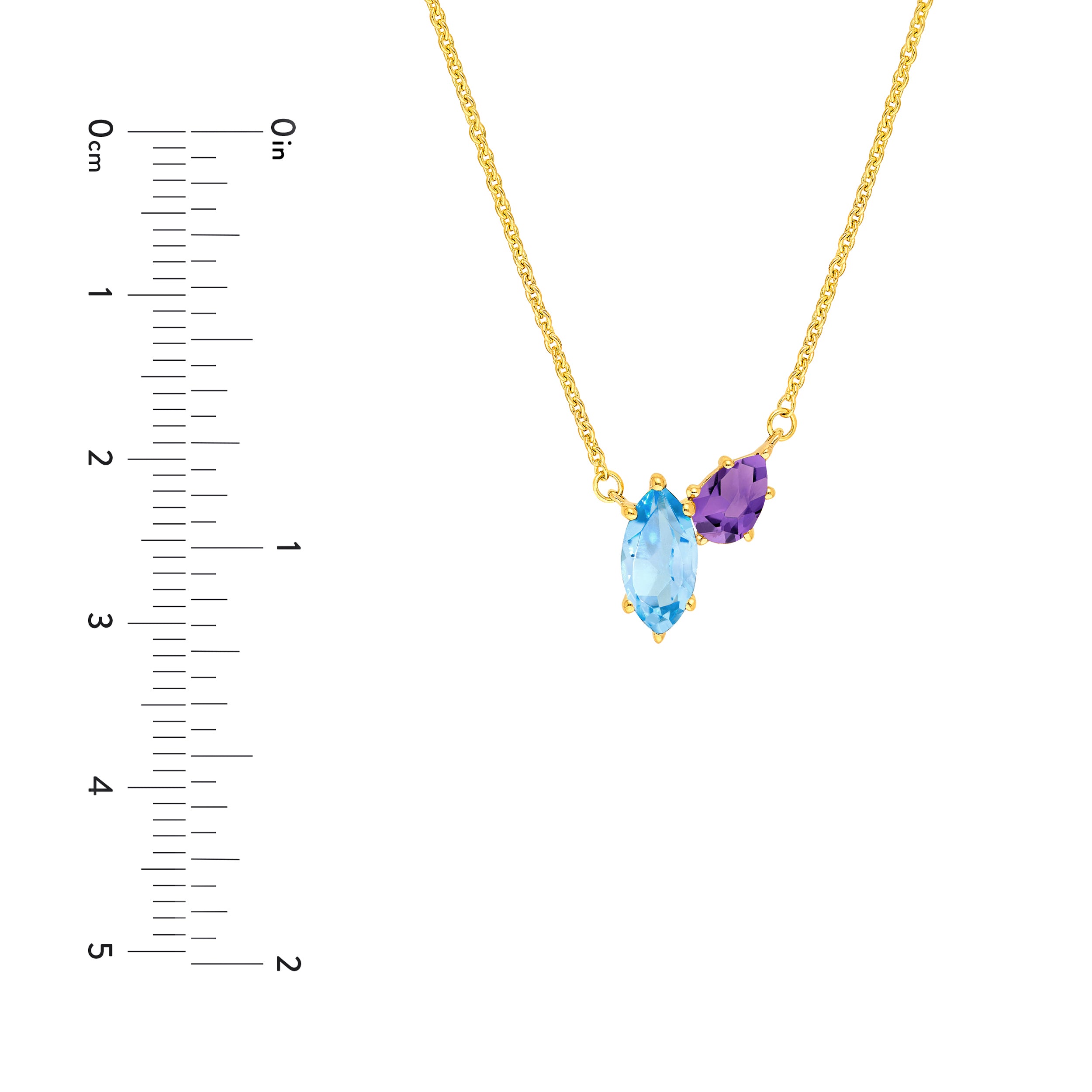 Toi et Moi Necklace (Sky Blue & Purple Amethyst)