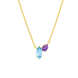 Toi et Moi Necklace (Sky Blue & Purple Amethyst)