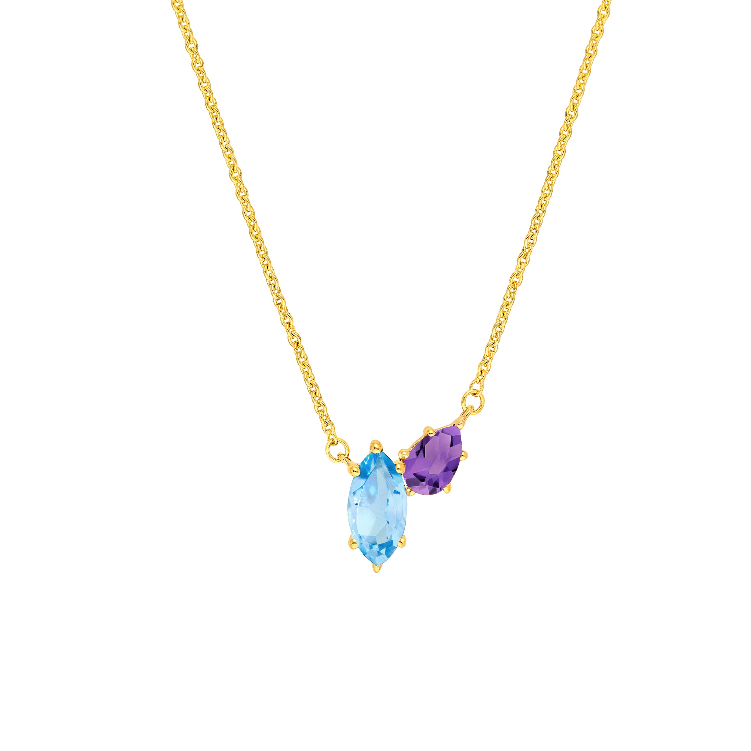 Toi et Moi Necklace (Sky Blue & Purple Amethyst)