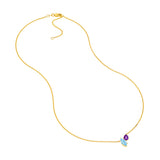 Toi et Moi Necklace (Sky Blue & Purple Amethyst)
