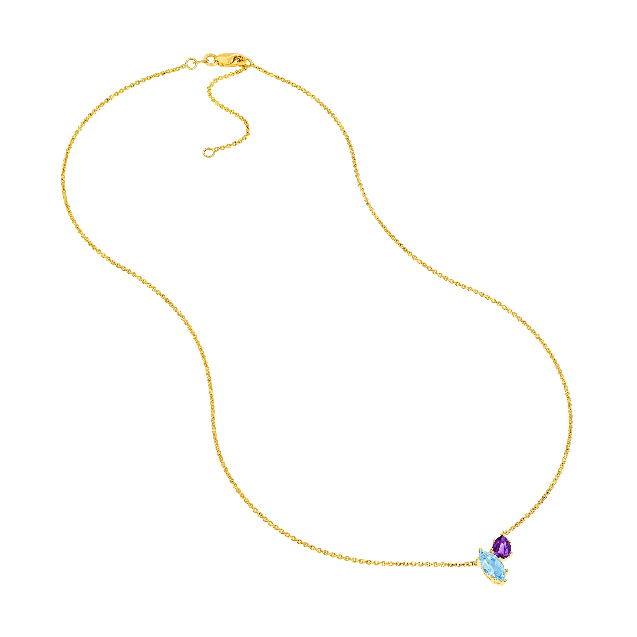 Toi et Moi Necklace (Sky Blue & Purple Amethyst)