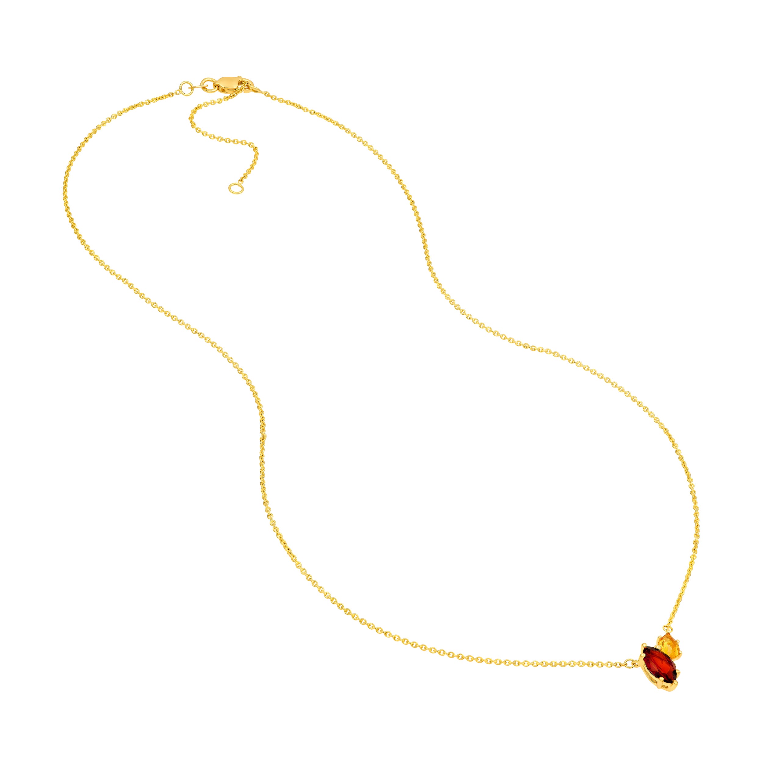 Toi et Moi Necklace (Red Garnet & Citrine)