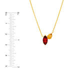 Toi et Moi Necklace (Red Garnet & Citrine)