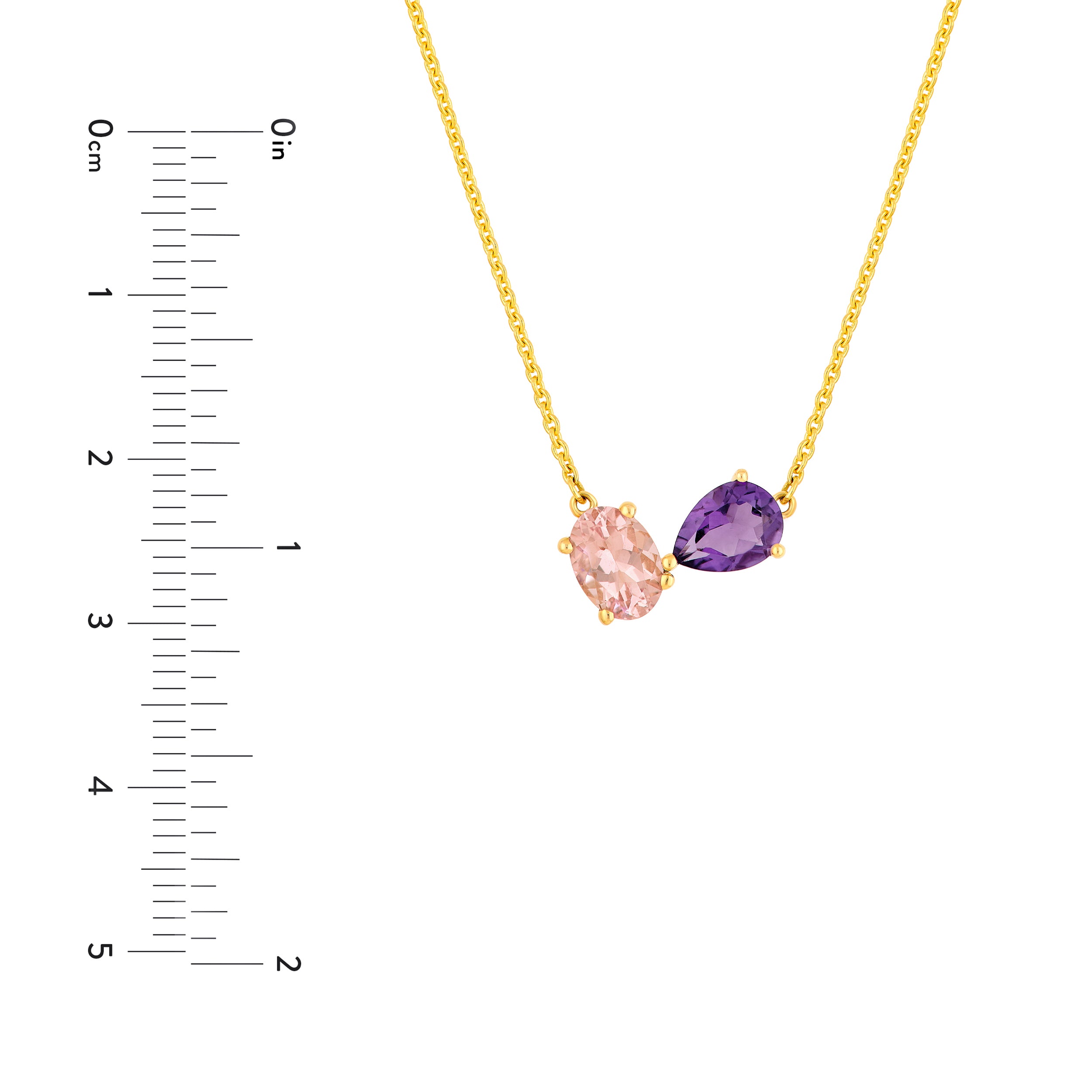 Toi et Moi Necklace (Pink Morganite & Amethyst)