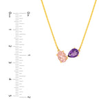Toi et Moi Necklace (Pink Morganite & Amethyst)