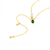Floating Diamond & Tsavorite Lariat Necklace