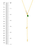 Floating Diamond & Tsavorite Lariat Necklace