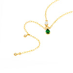 Floating Diamond & Tsavorite Lariat Necklace