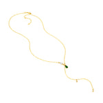 Floating Diamond & Tsavorite Lariat Necklace