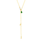 Floating Diamond & Tsavorite Lariat Necklace