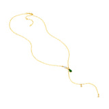 Floating Diamond & Tsavorite Lariat Necklace