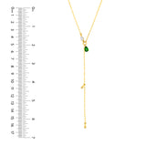 Floating Diamond & Tsavorite Lariat Necklace