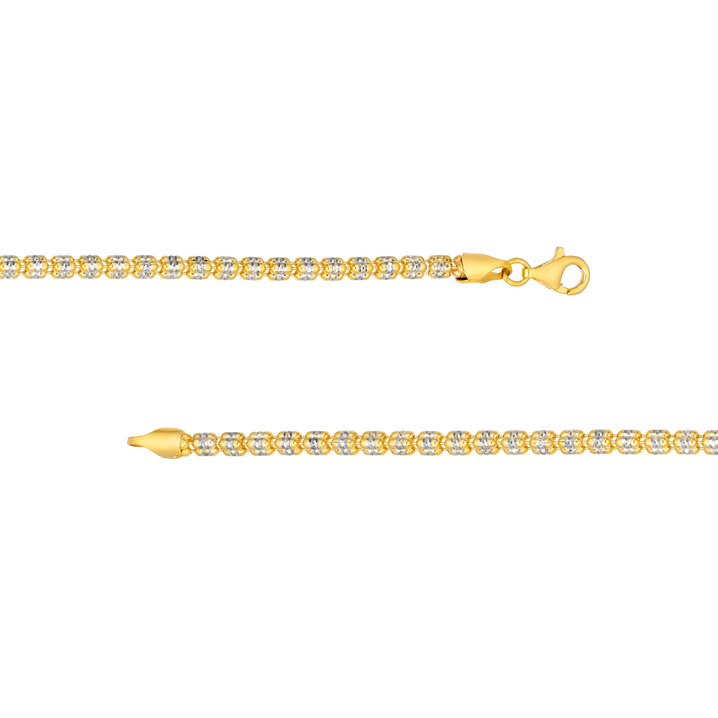 3.6mm Sterling Silver Two Tone Ice Chain [3 row]