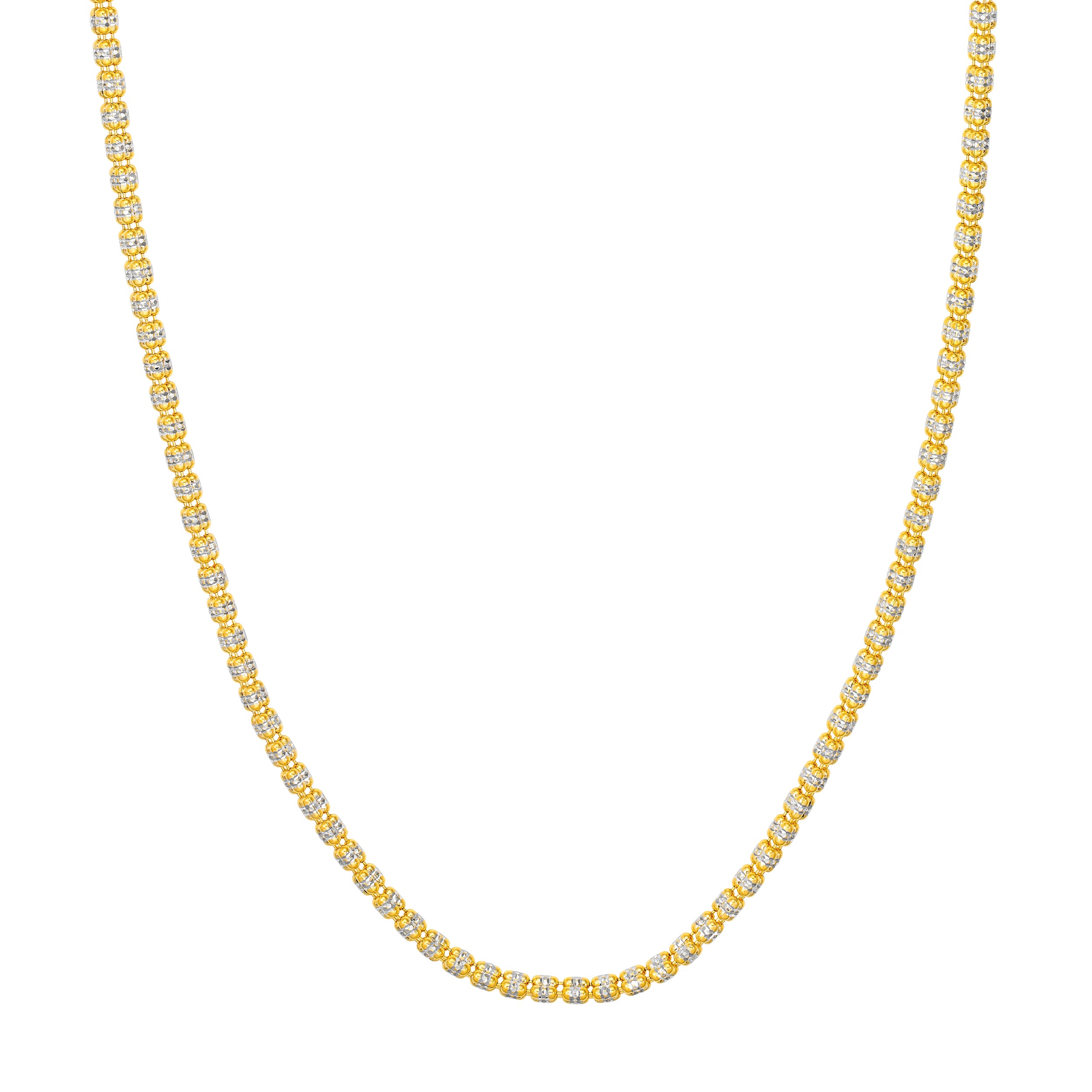 3.6mm Sterling Silver Two Tone Ice Chain [3 row]