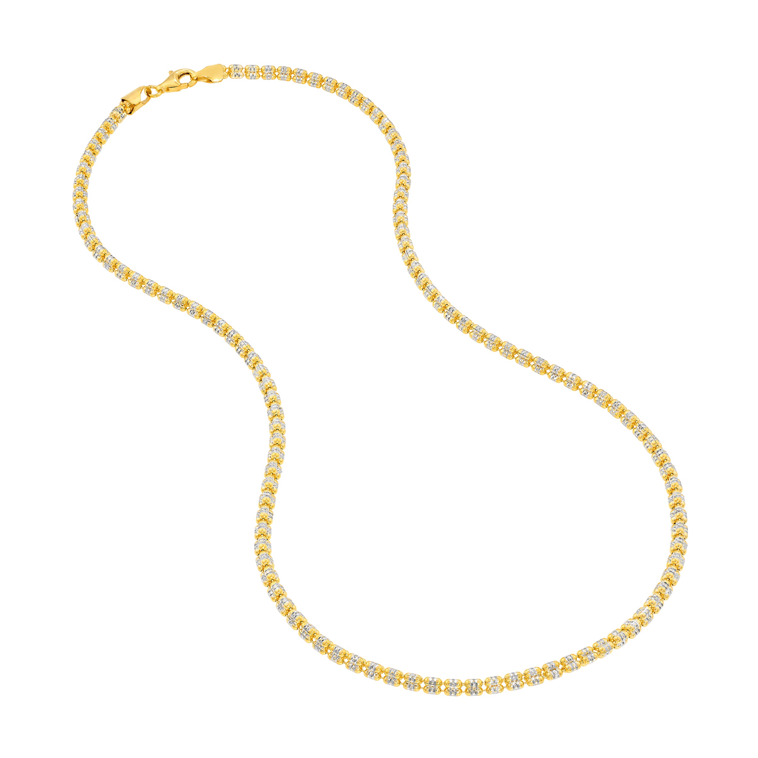 3.6mm Sterling Silver Two Tone Ice Chain [3 row]