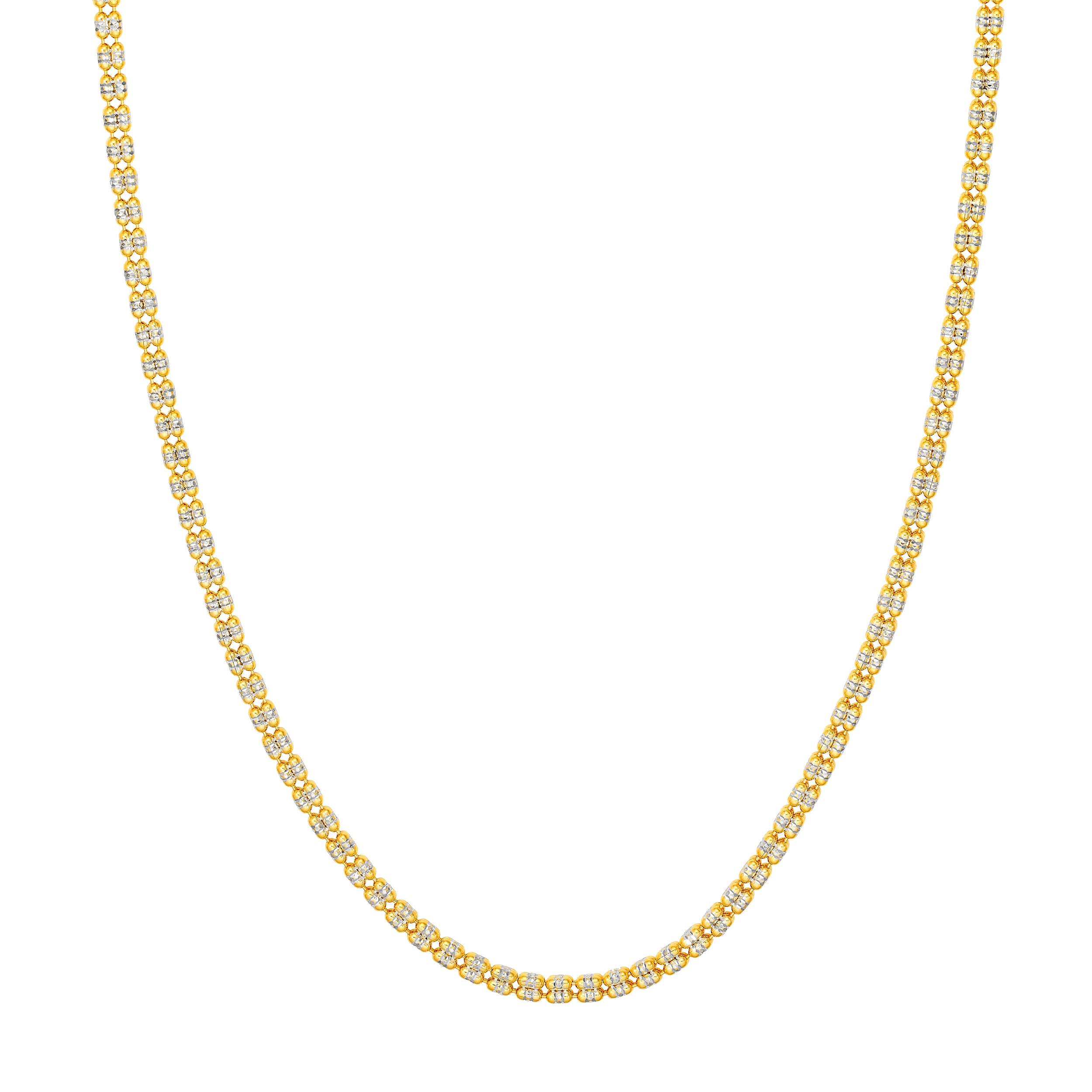 3.6mm Sterling Silver Two-Tone Ice Chain [4 row]