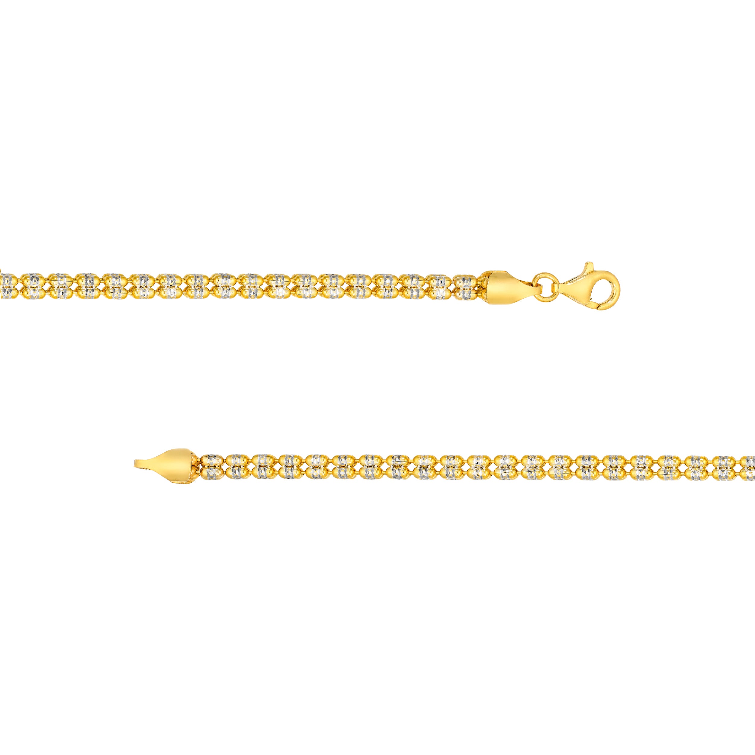 3.6mm Sterling Silver Two-Tone Ice Chain [4 row]