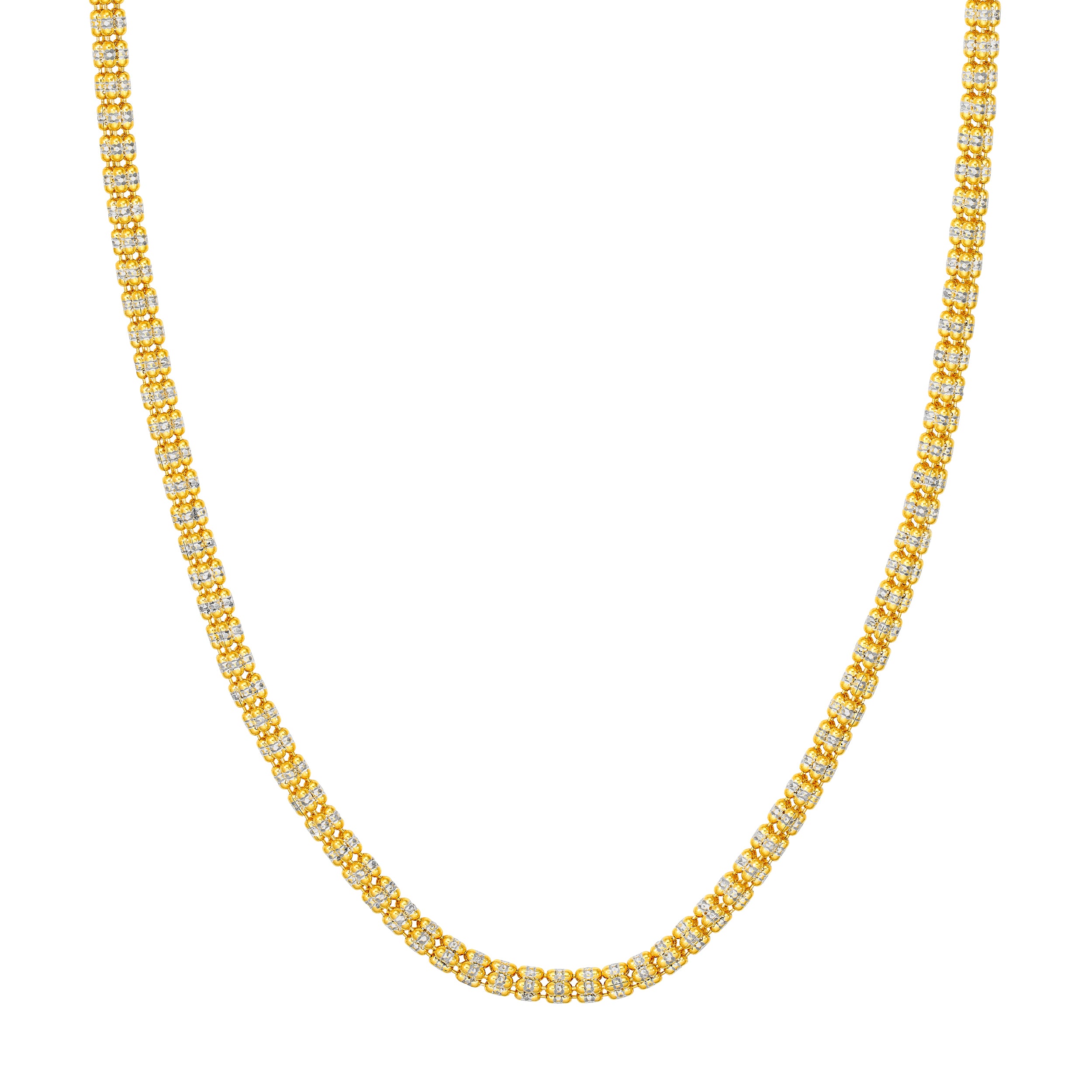 4.85mm Sterling Silver Two Tone Ice Chain [5 row]