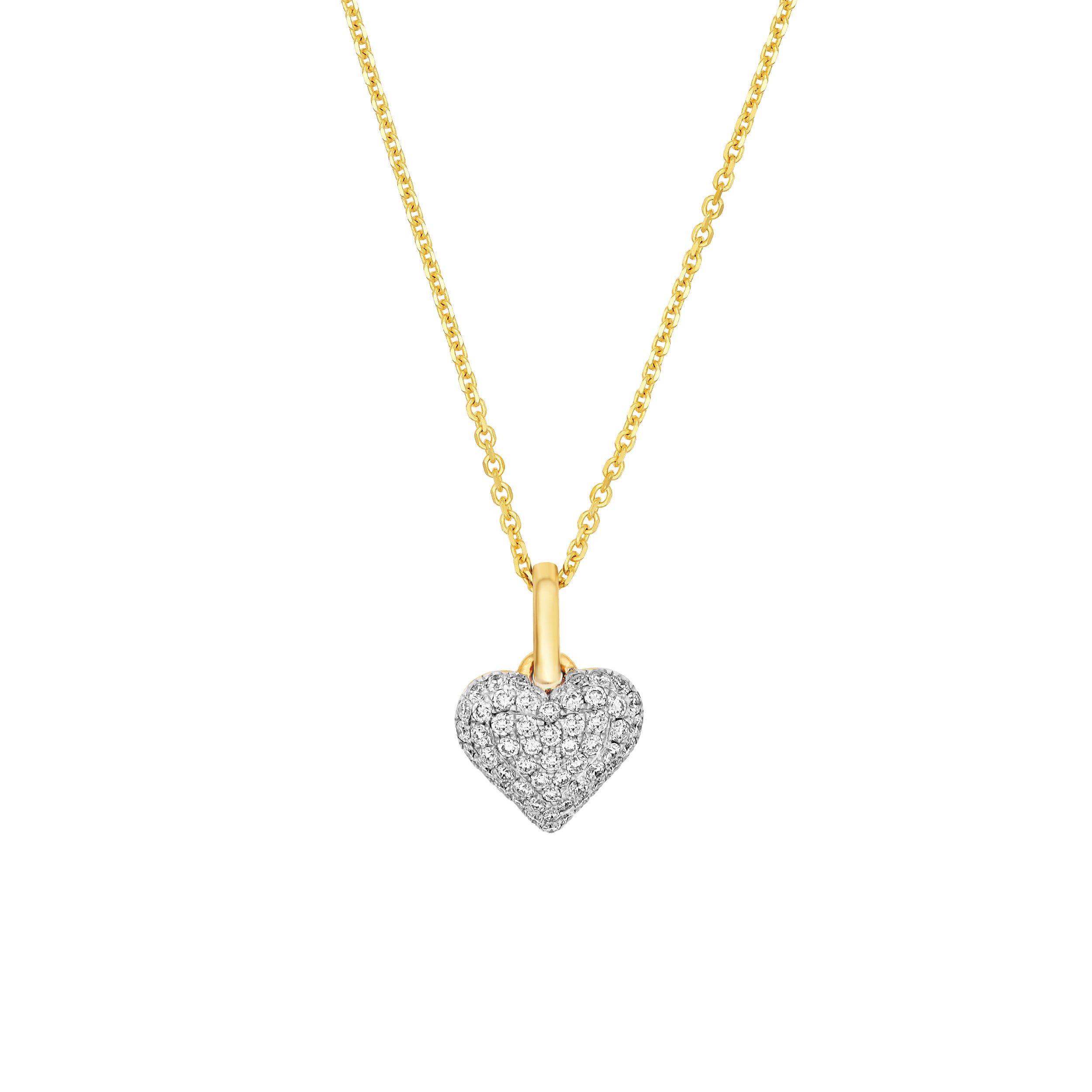 Pavé Diamond Heart Pendant Necklace (3/8tcw)