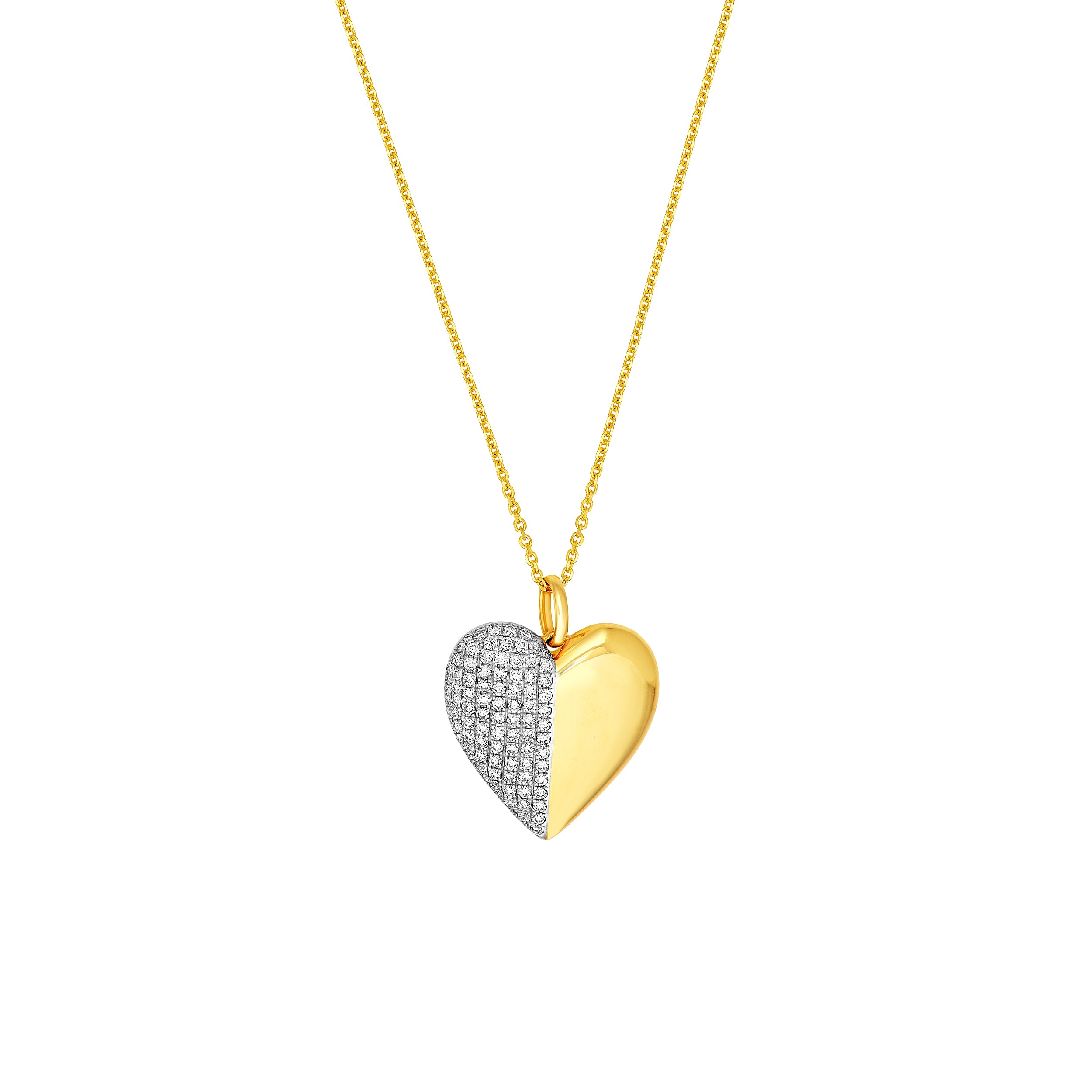 50/50 Diamond Heart Pendant Necklace (5/8tcw)