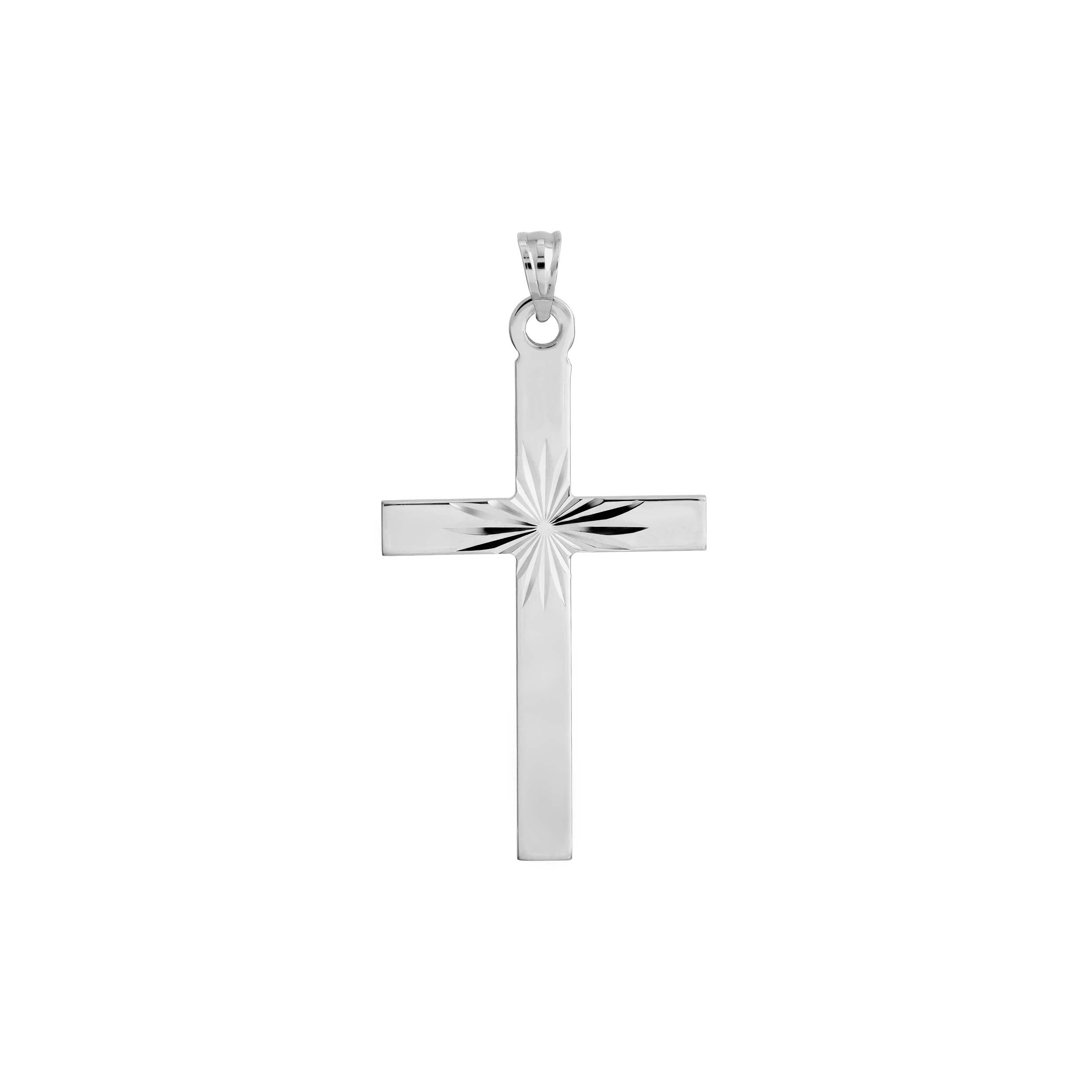Sterling Silver Diamond Cut Center Cross